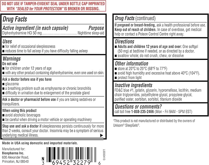 Nighttime Sleep Aid Diphenhydramine 50 mg 160 Count