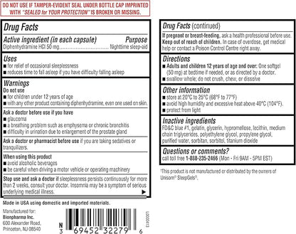 Nighttime Sleep Aid Diphenhydramine 50 mg 160 Count