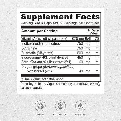 Vitanica Bladder Ease - Herbal Supplement for Bladder Health - Bladder Supplement with Vitamin A, Bioflavonoids & Quercetin - Vegan Supplement for Women & Men - Consumer Line - 180 Capsules