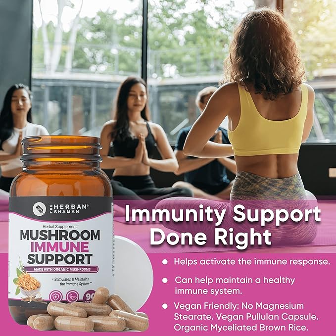 Mushroom Supplement Immune Support (90 Capsules)