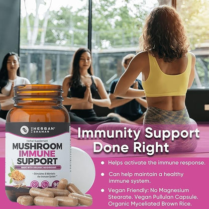 Mushroom Supplement Immune Support (90 Capsules)