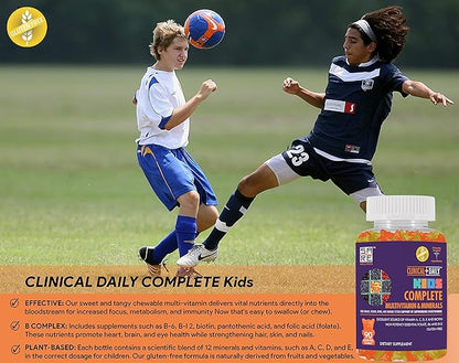 Complete Kids Multivitamin Daily Gummy Supplement E,D,B6,B12, Folate, 90 Gluten