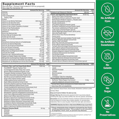 FORCE FACTOR Smarter Greens Superfoods Powder to Support Digestion and Bloating, Immunity, and Energy, Greens Powder with Probiotics, Digestive Enzymes, Antioxidants, and Fiber, 30 Servings