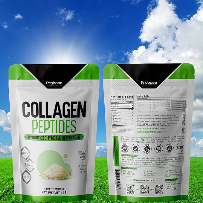 Collagen Peptides Powder (Type I, III) 16 Oz