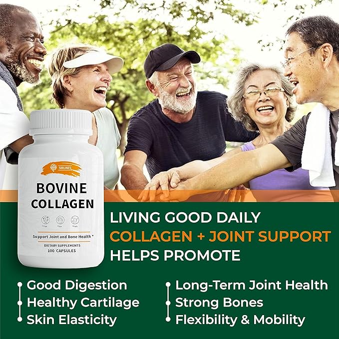 Bovine Collagen Supplements for Men and 100 Capsules