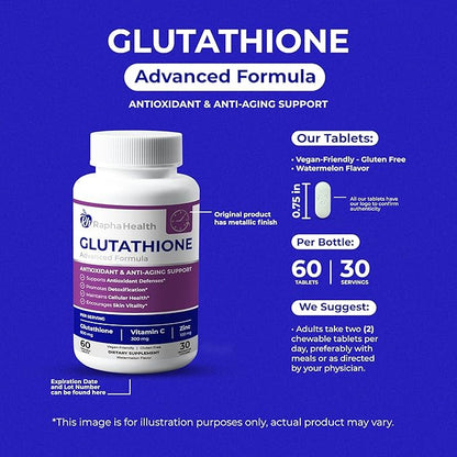 Glutathione Enhanced with Vitamin C & Zinc 60 Tablets (1) Month