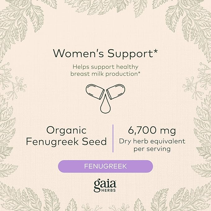 Gaia Herbs Fenugreek Seed 60 Vegan 15-Day Supply)