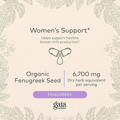 Gaia Herbs Fenugreek Seed 60 Vegan 15-Day Supply)
