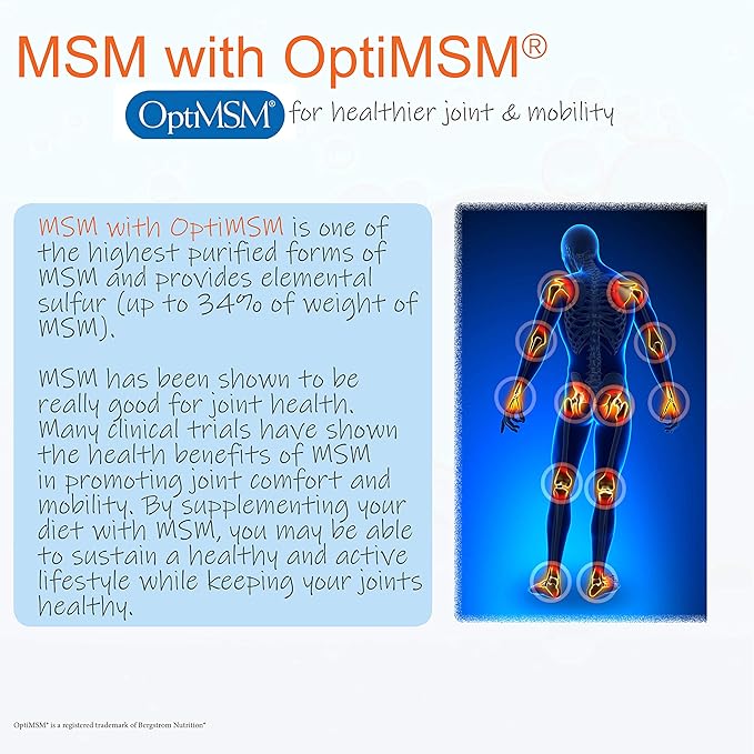 Doctor's Best MSM with OptiMSM, Non-GMO, 1500 mg, 120 Tablets (DRB-00097)