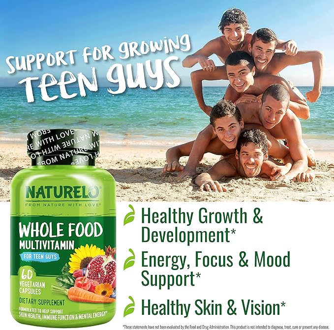 NATURELO Whole Food Multivitamin for Teenage Boys 60 Capsules
