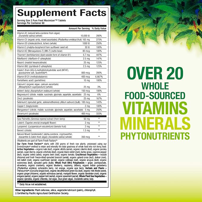 Natural Factors Whole Earth & Sea Mens 50 +l Multivitamin & Mineral 120 Tabs