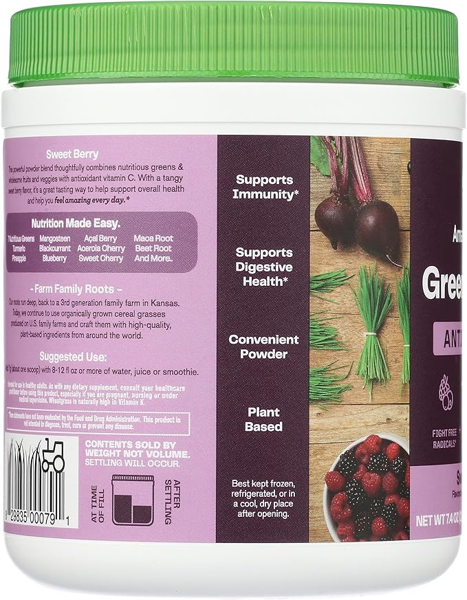Amazing Grass Sweet Berry Antioxidant Superfood Powder, 7.4 OZ