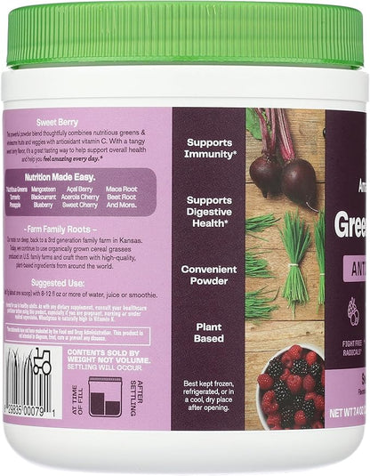 Amazing Grass Sweet Berry Antioxidant Superfood Powder, 7.4 OZ
