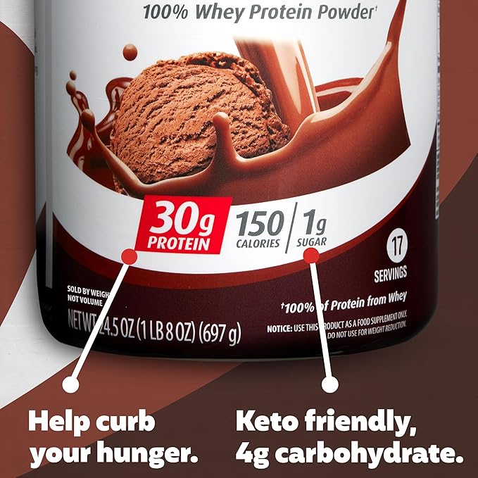 Premier Protein Powder, Chocolate Milkshake, 30g 1g Sugar, 100% Whey 17 Servings, 23.9 Ounce 1)