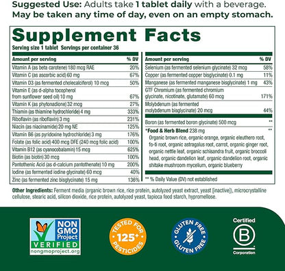 MegaFood Men's One Daily Multivitamin for Men B12, Vitamin B6, Vitamin 36 Tabs