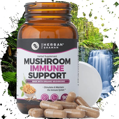 Mushroom Supplement Immune Support (90 Capsules)