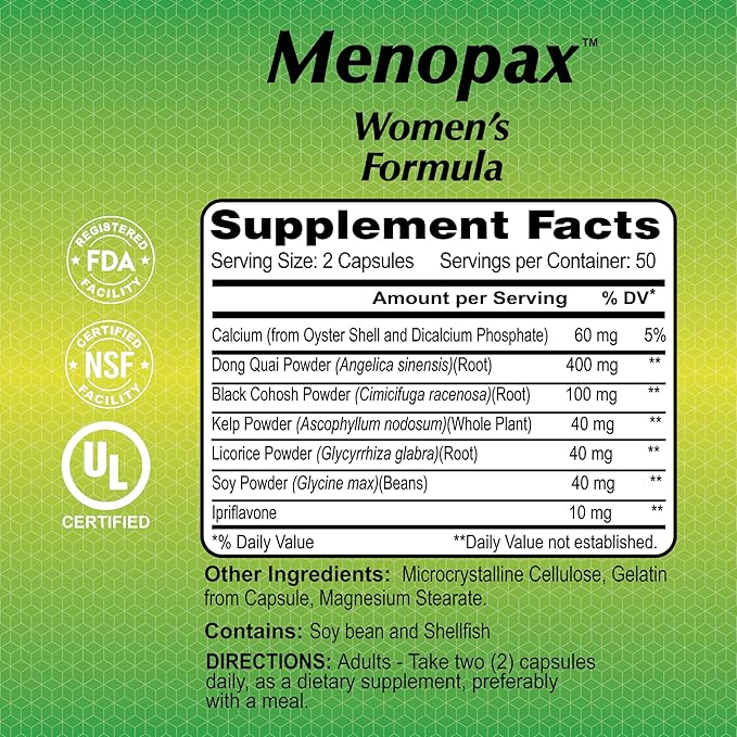 ALFA VITAMINS® Menopax Women's Menopause Complete 100 Capsules