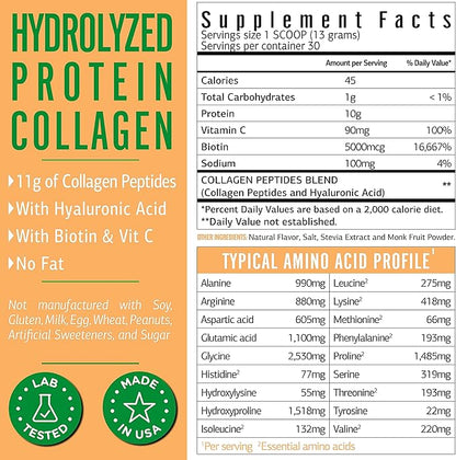 Vanilla Collagen Powder. Collagen with Hyaluronic 1 and 3