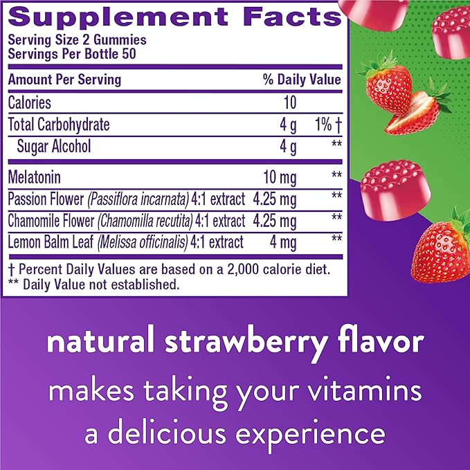 Vitafusion Melatonin 10mg Gummies 50 Day 60 Count