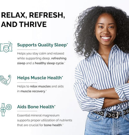 Magnesium Glycinate 400mg Capsules with Quercetin | Quality Sleep, Relaxation, Muscle, Bone Health & Immune Support | 120 Count (Pack of 2) | Easy to Swallow | for Women and Men