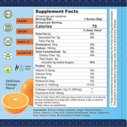 ALFA VITAMINS CollagenC Hydrolysate Peptides Powder 1,000mg Vitamin -11 OZ