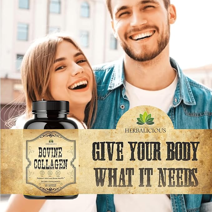 Bovine Collagen Supplements for Men and 100 Capsules