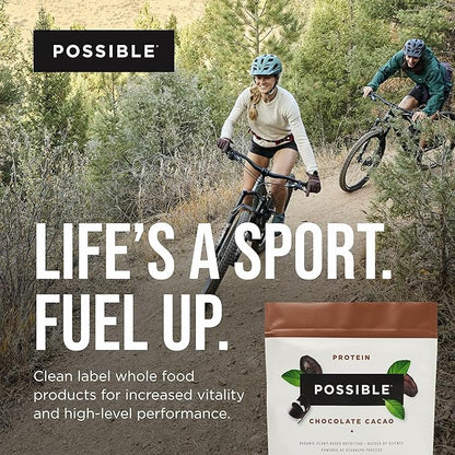 Possible Protein Powder Chocolate Cacao - 20g of Vegan, Plant-Based Protein Mix - Non-GMO, Non-Dairy, Gluten-Free - 3.5g of BCAAs - 9 Essential Amino Acids - 30-Day Supply - 2 Bag, 30 Servings