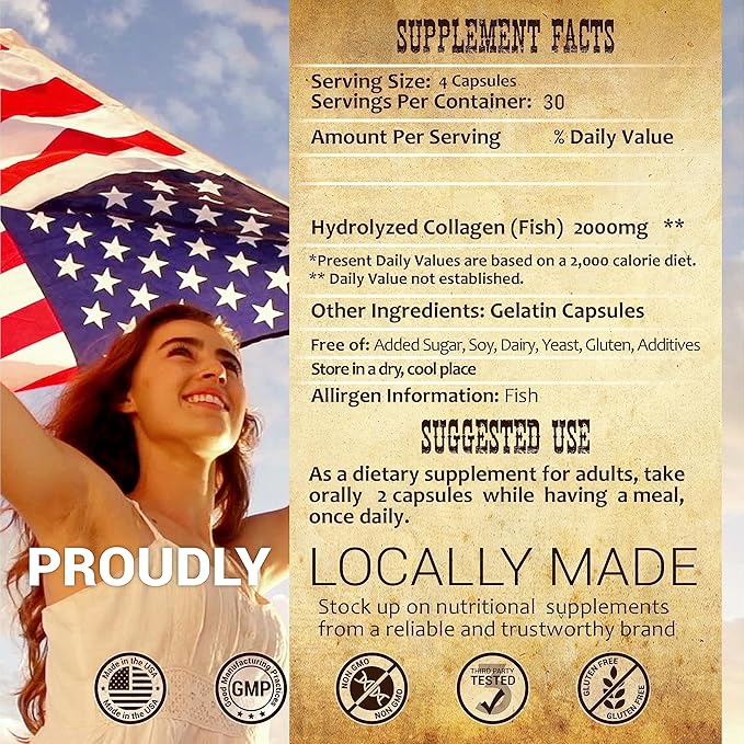 Marine Collagen Capsules 120 Capsules, 30 Days